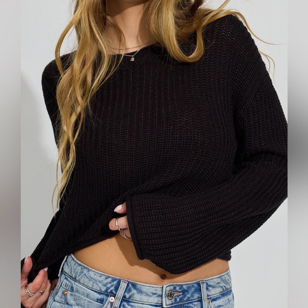 Garage knit black sweater NEW